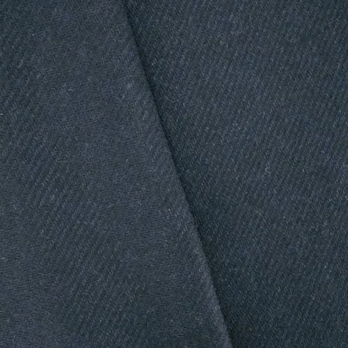 3/4 YD PC-Black/Deep Navy Wool Blend Twill Jacketing Fabric