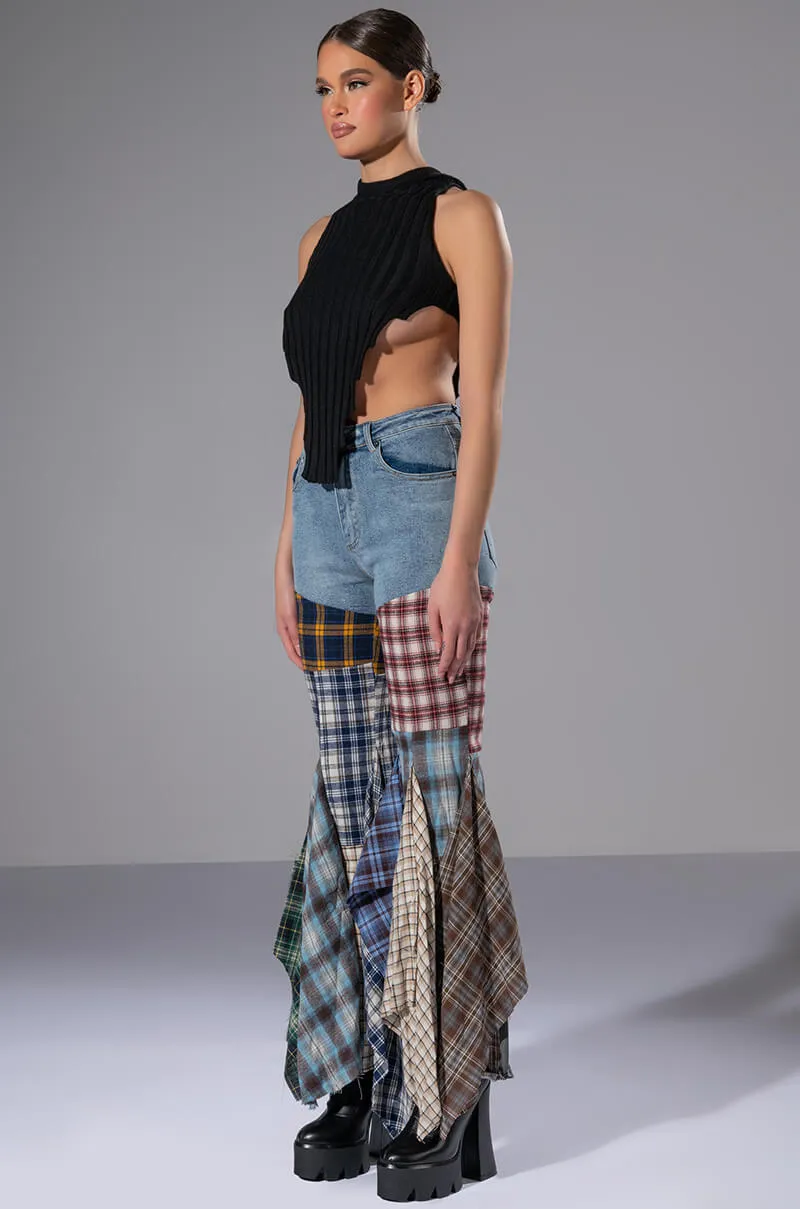 ALEXA PLAID JEANS