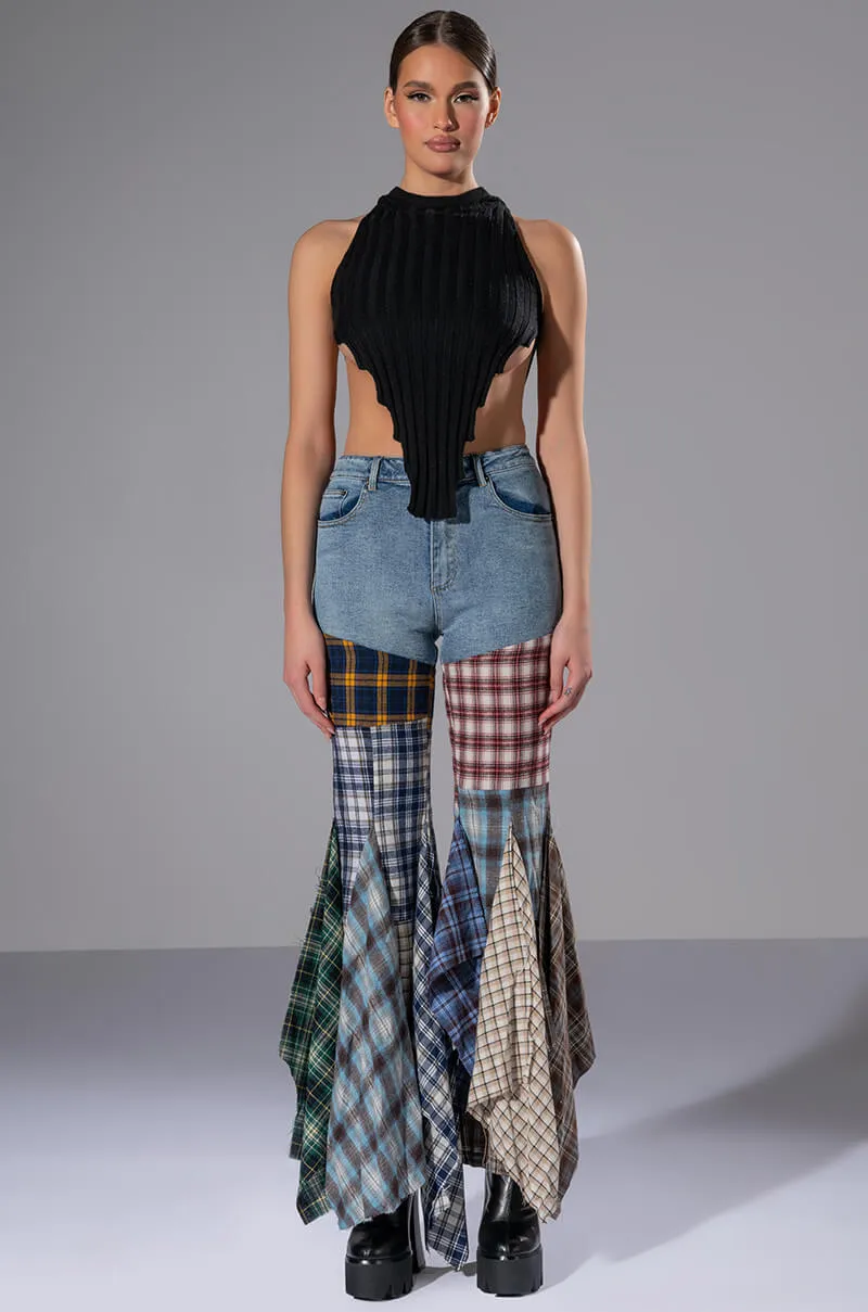 ALEXA PLAID JEANS