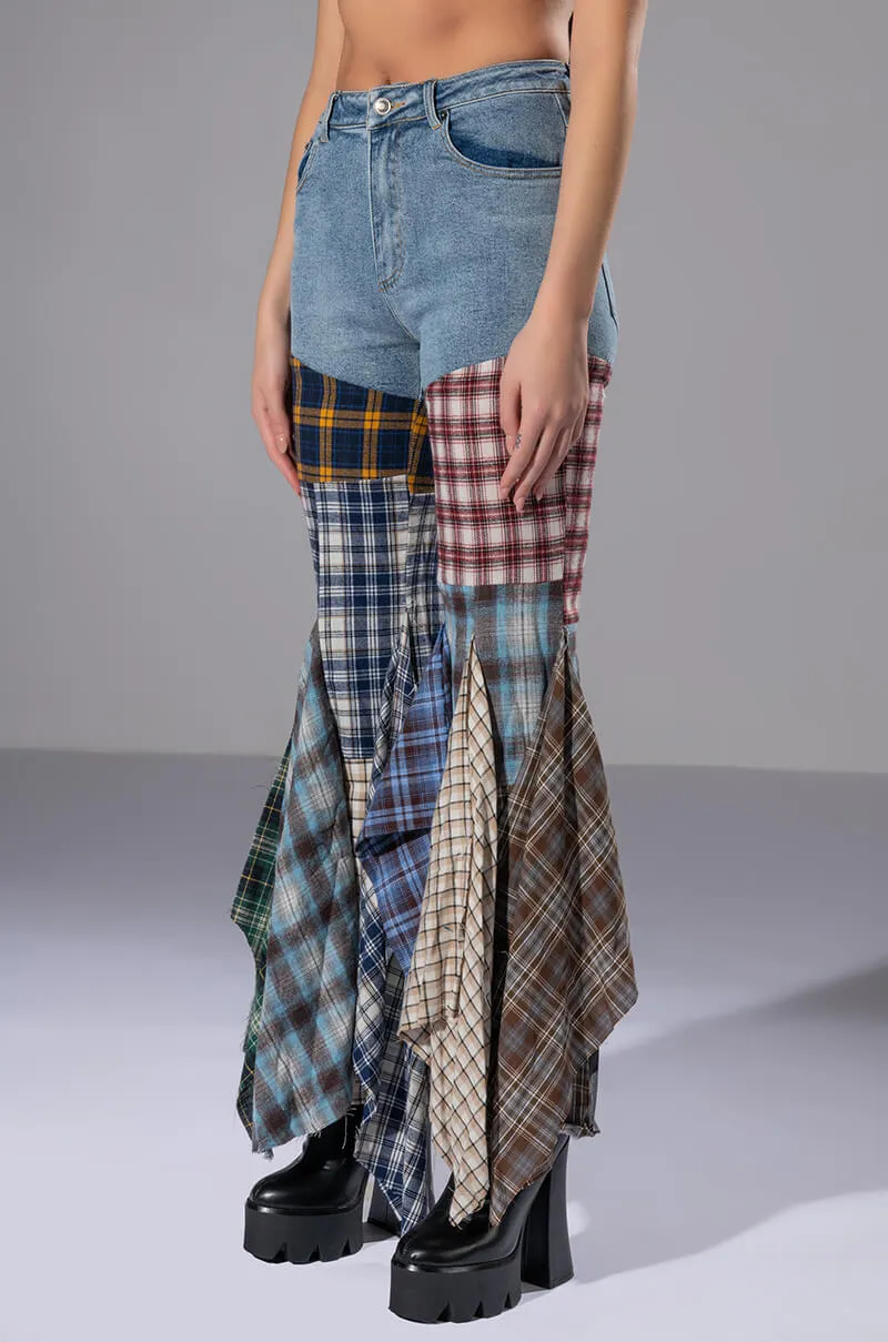 ALEXA PLAID JEANS