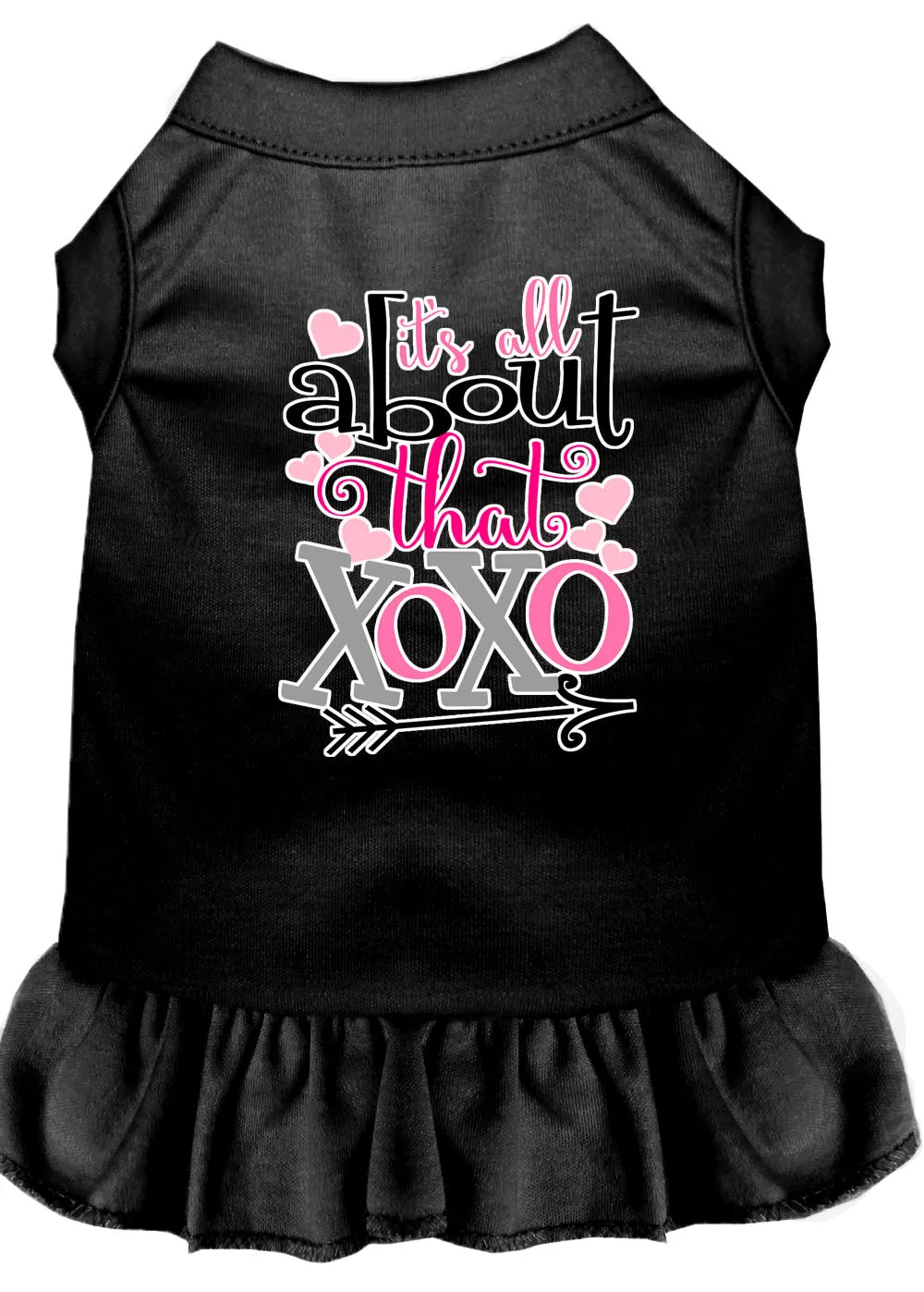 All About The Xoxo Screen Print Dog Dress Black Xxxl