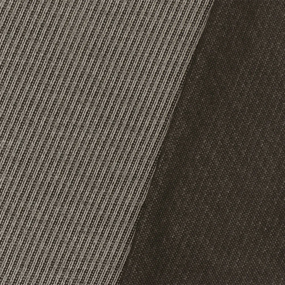 Ash Beige-Gray Twill-Like Jacquard  Wool Cotton Double Knit Fabric