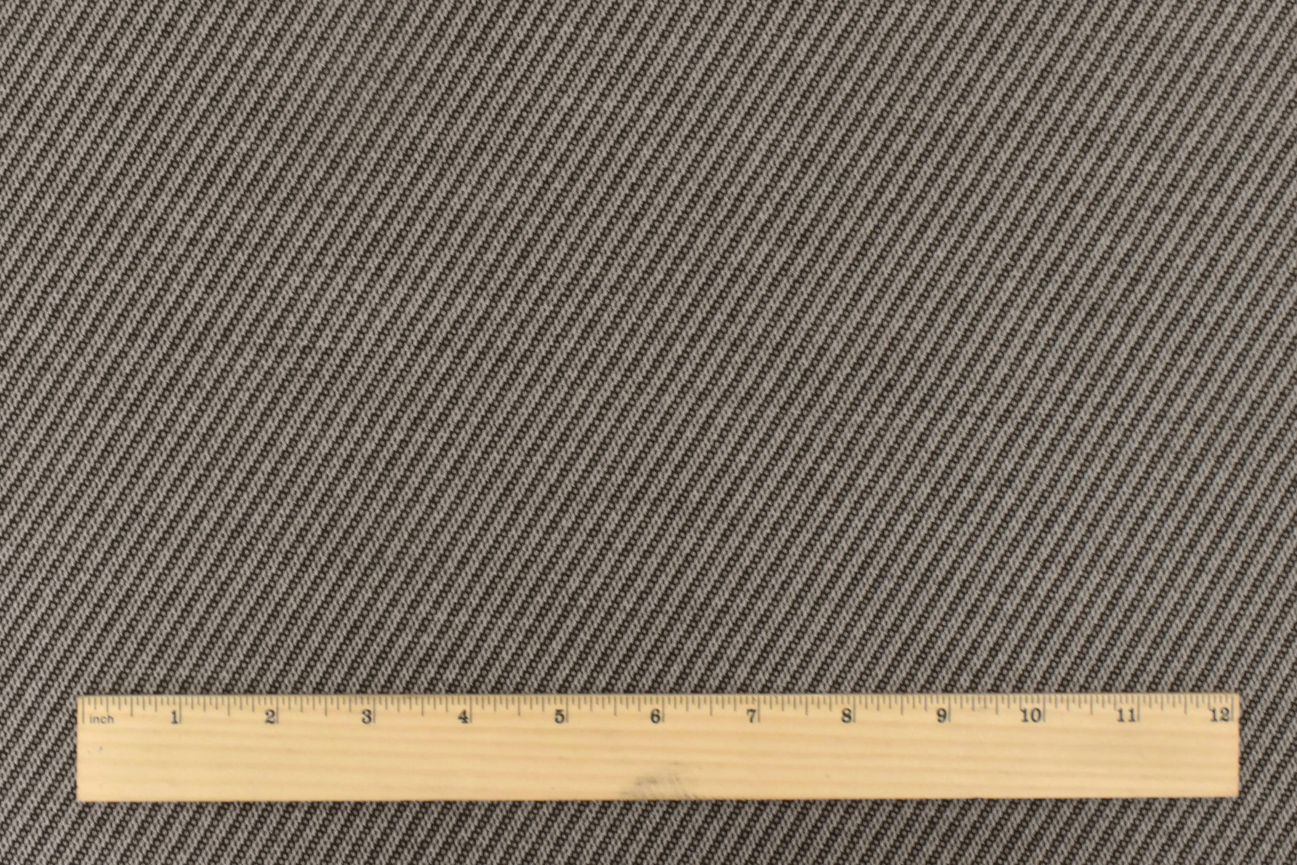 Ash Beige-Gray Twill-Like Jacquard  Wool Cotton Double Knit Fabric