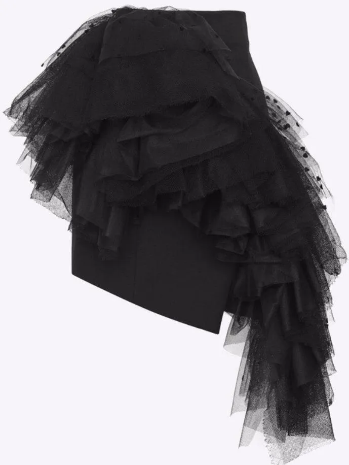 Asymmetrical Ruffle Mini Skirt