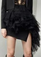 Asymmetrical Ruffle Mini Skirt