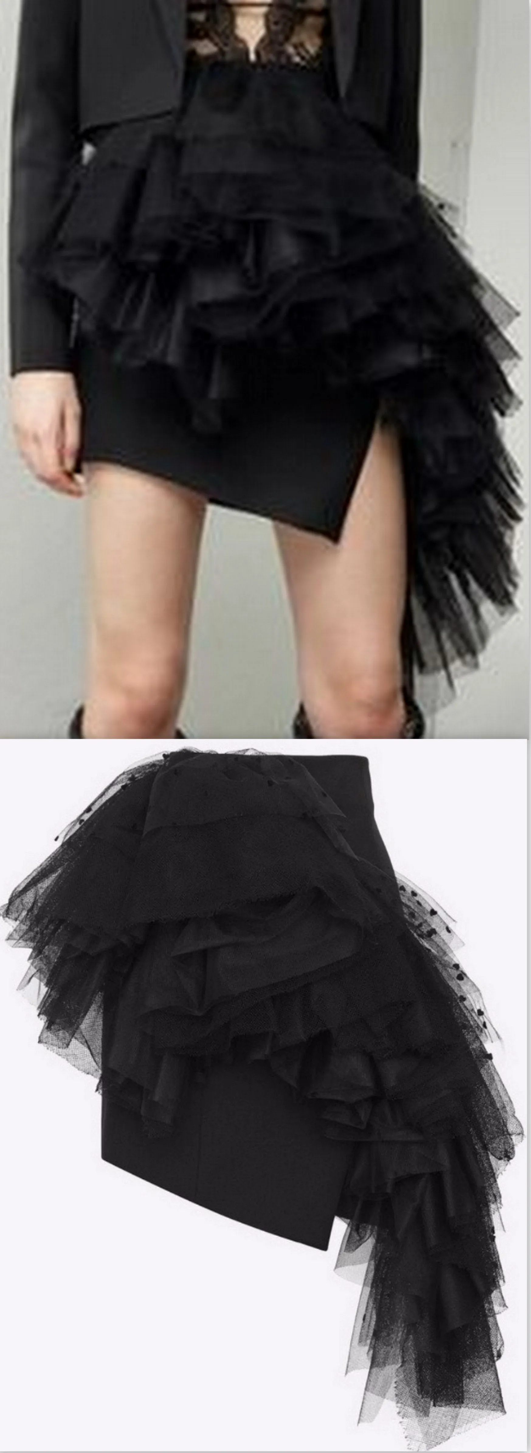 Asymmetrical Ruffle Mini Skirt