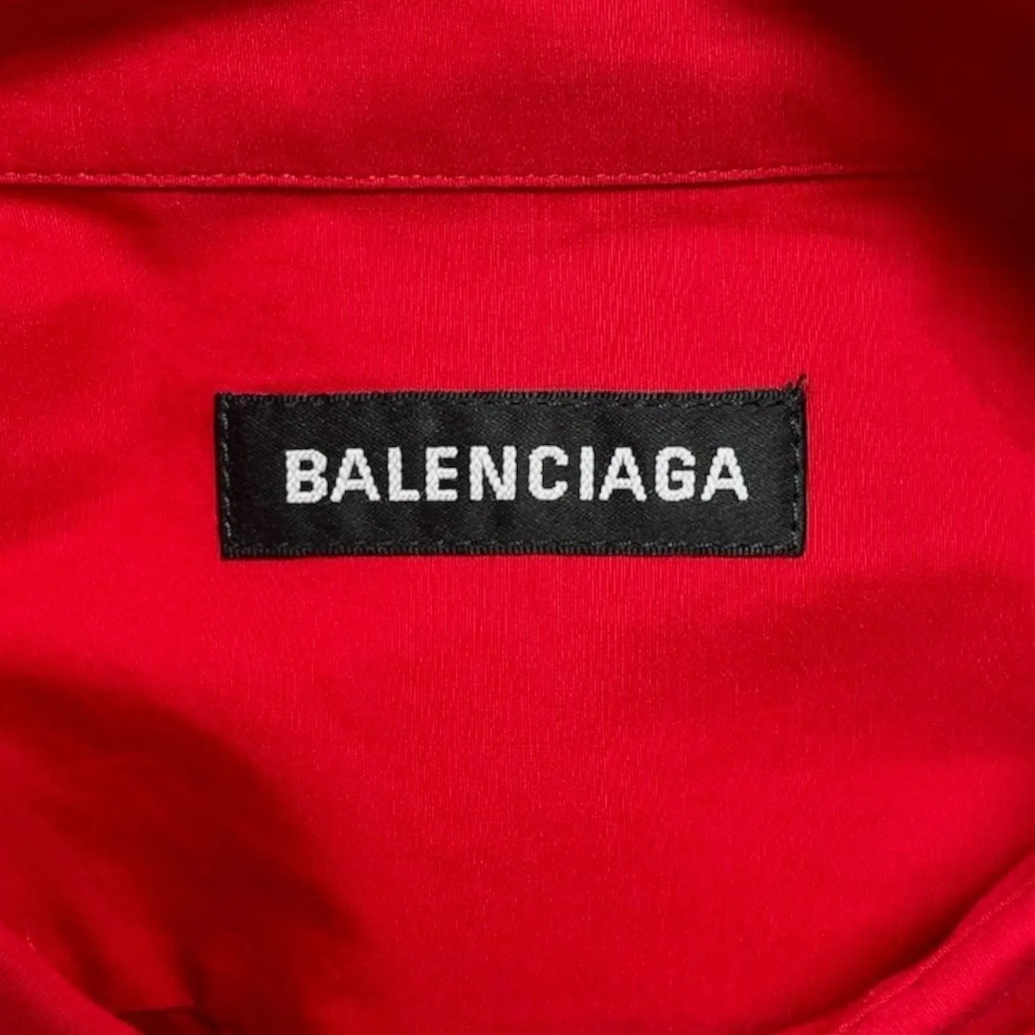 Balenciaga Back Logo Button Up Shirt Red