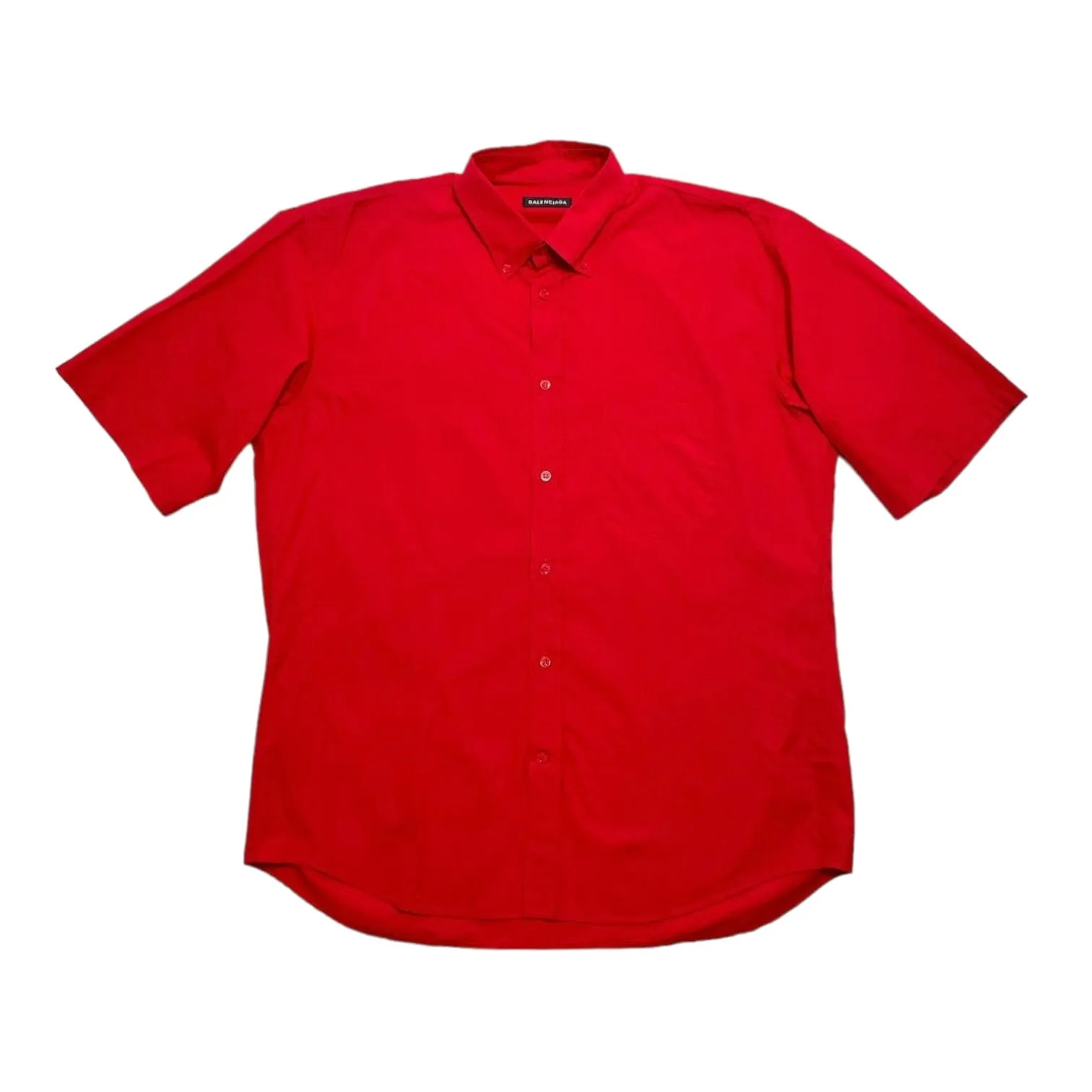 Balenciaga Back Logo Button Up Shirt Red