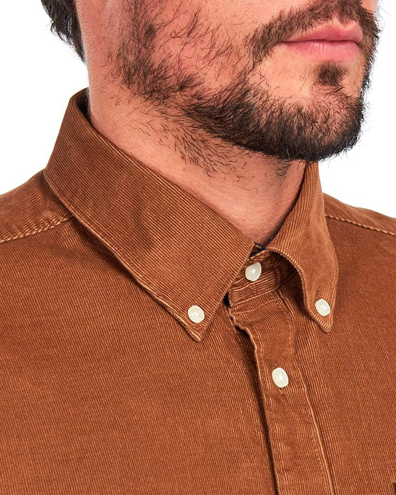 Barbour Cord 2 Cordoroy Button Down Collar Tailored Button Up Shirt In Sandstone