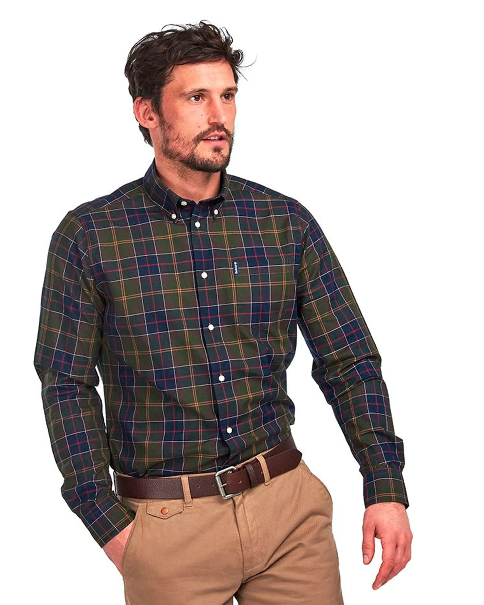 Barbour Wetheram Classic Tartan Plaid Button Down Collar Shirt in Tailored Fit