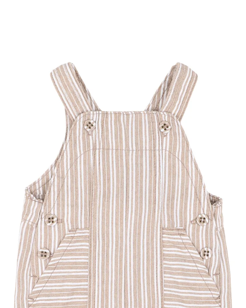 BEIGE STRIPE OVERALLS