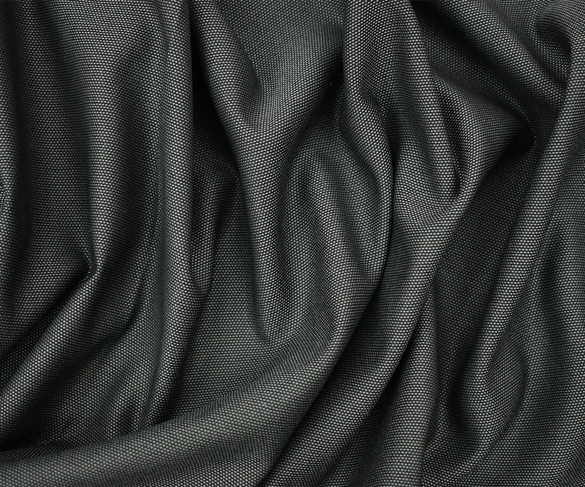 Black-Gray  Poly Wool Dobby Woven Shirting Fabric