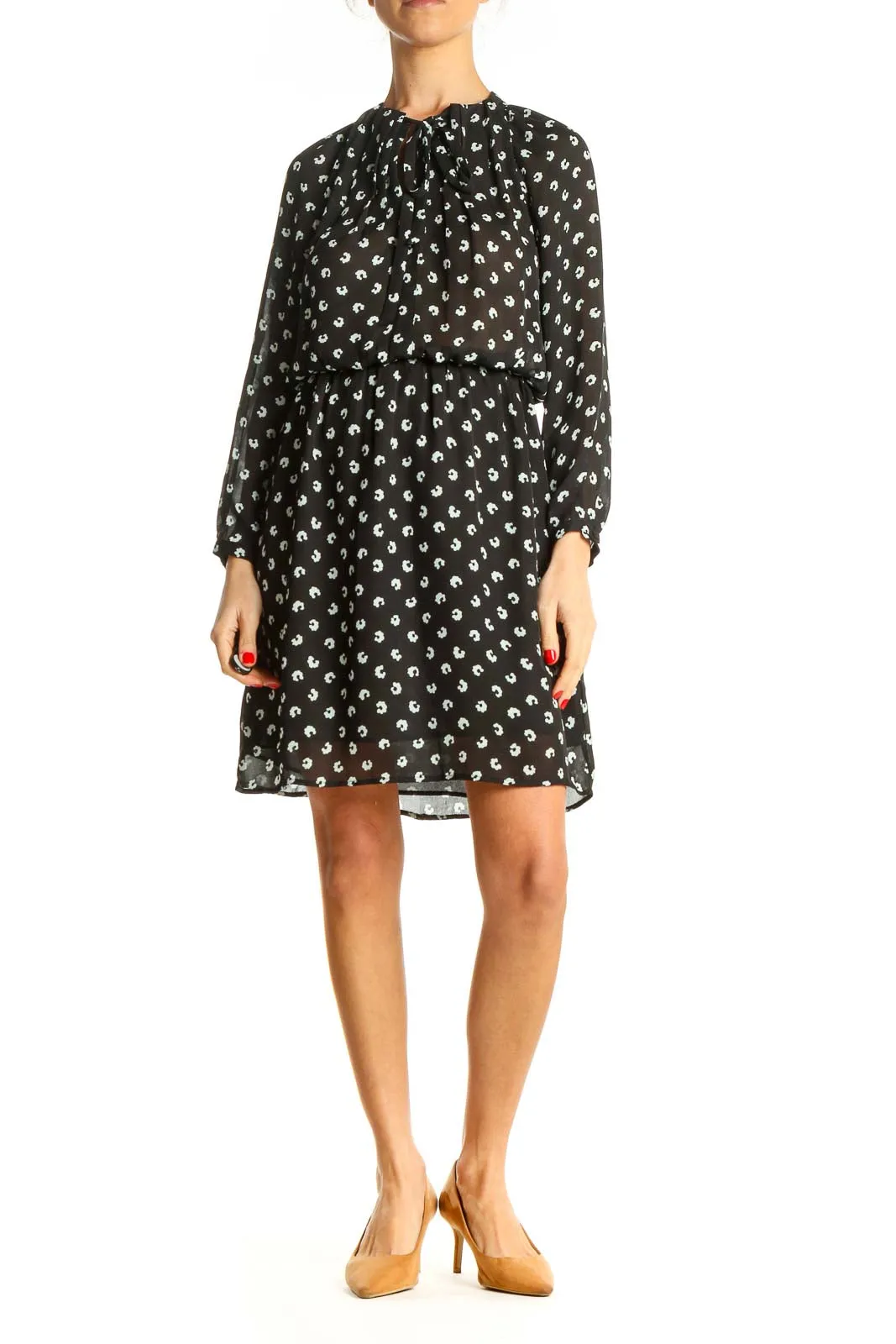 Black Polka Dot Day Fit & Flare Dress