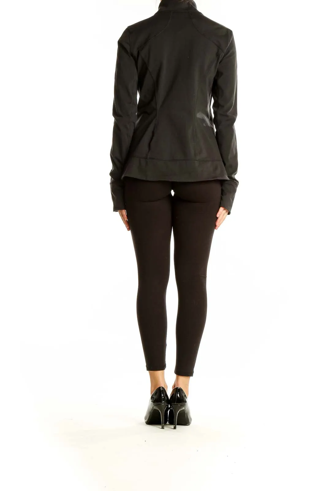 Black Sleek Performance Zip-Up Jacket