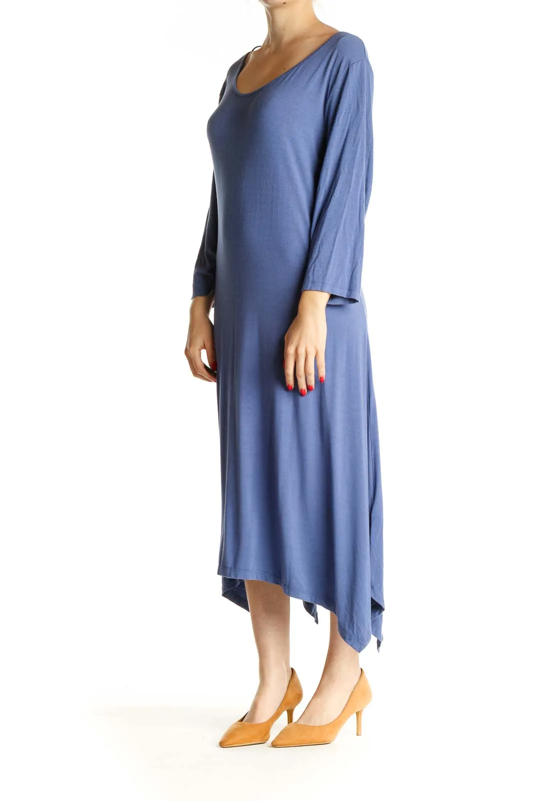 Blue Solid Day Dress