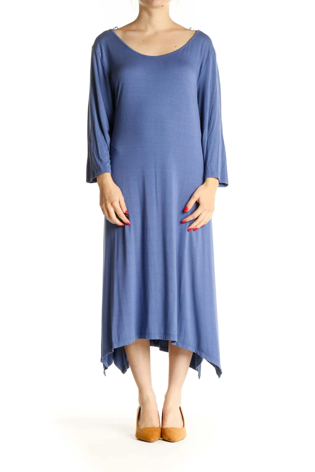 Blue Solid Day Dress