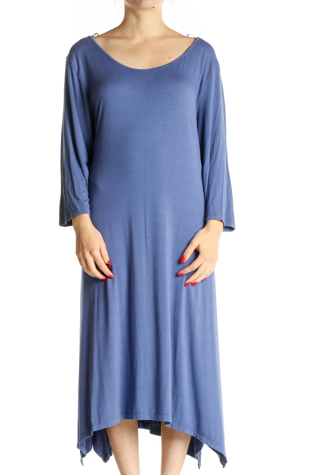 Blue Solid Day Dress