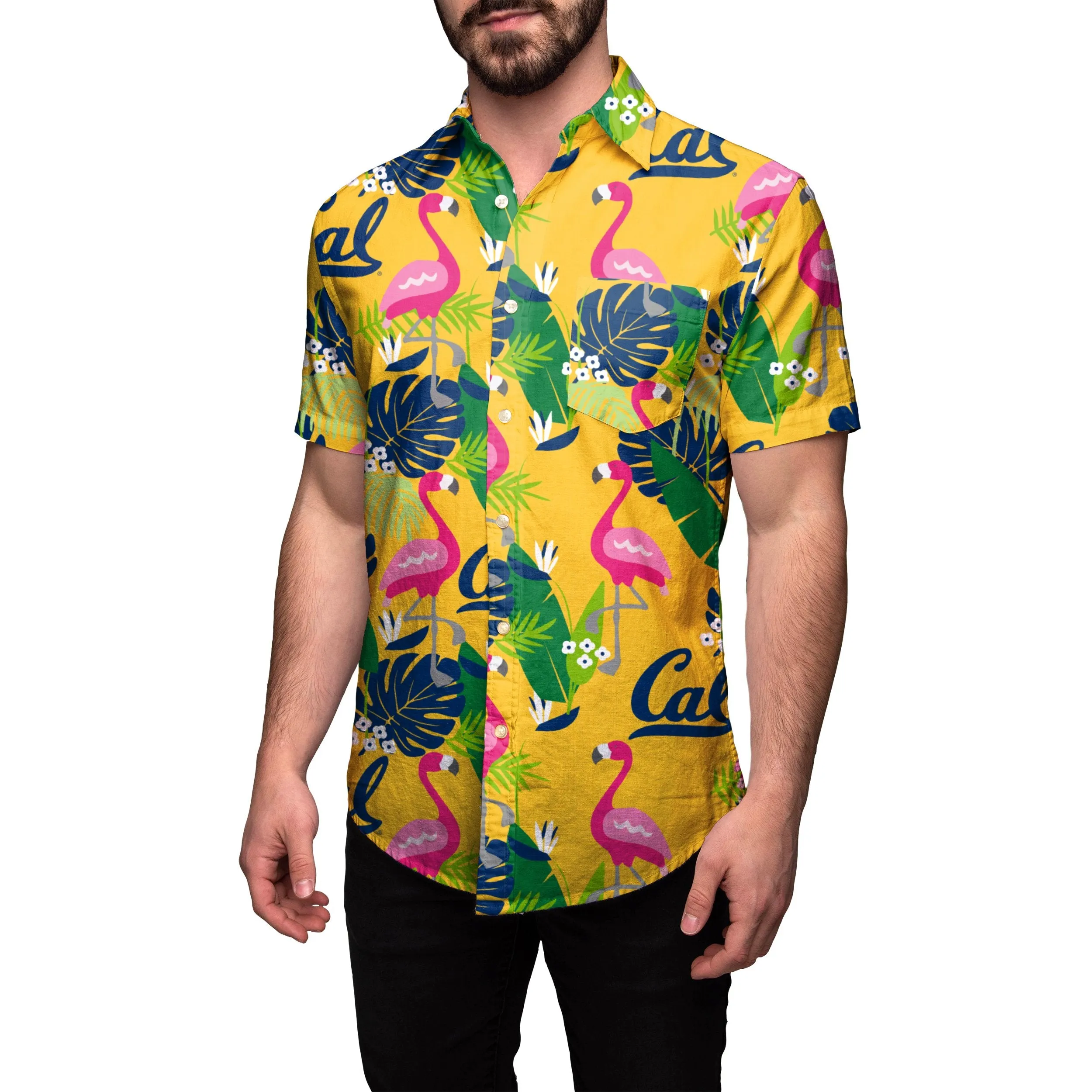 California Golden Bears NCAA Mens Floral Button Up Shirt