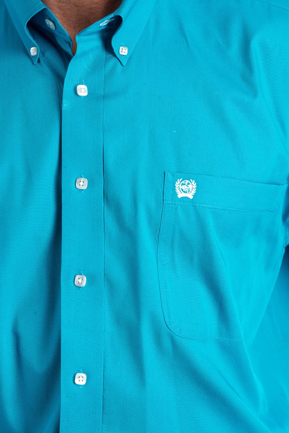 Cinch Men's L/S Classic Fit Solid Western Button Down Shirt in Turquoise