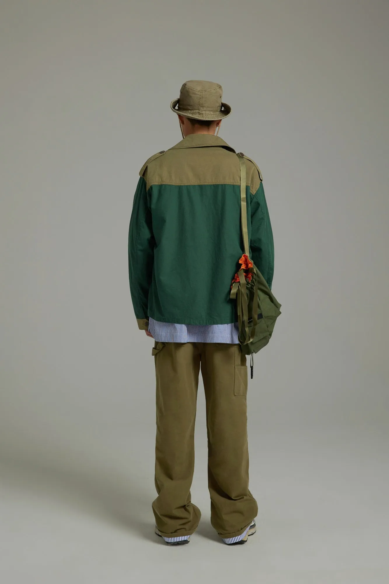 Color Block Zip-Up Field Jacket