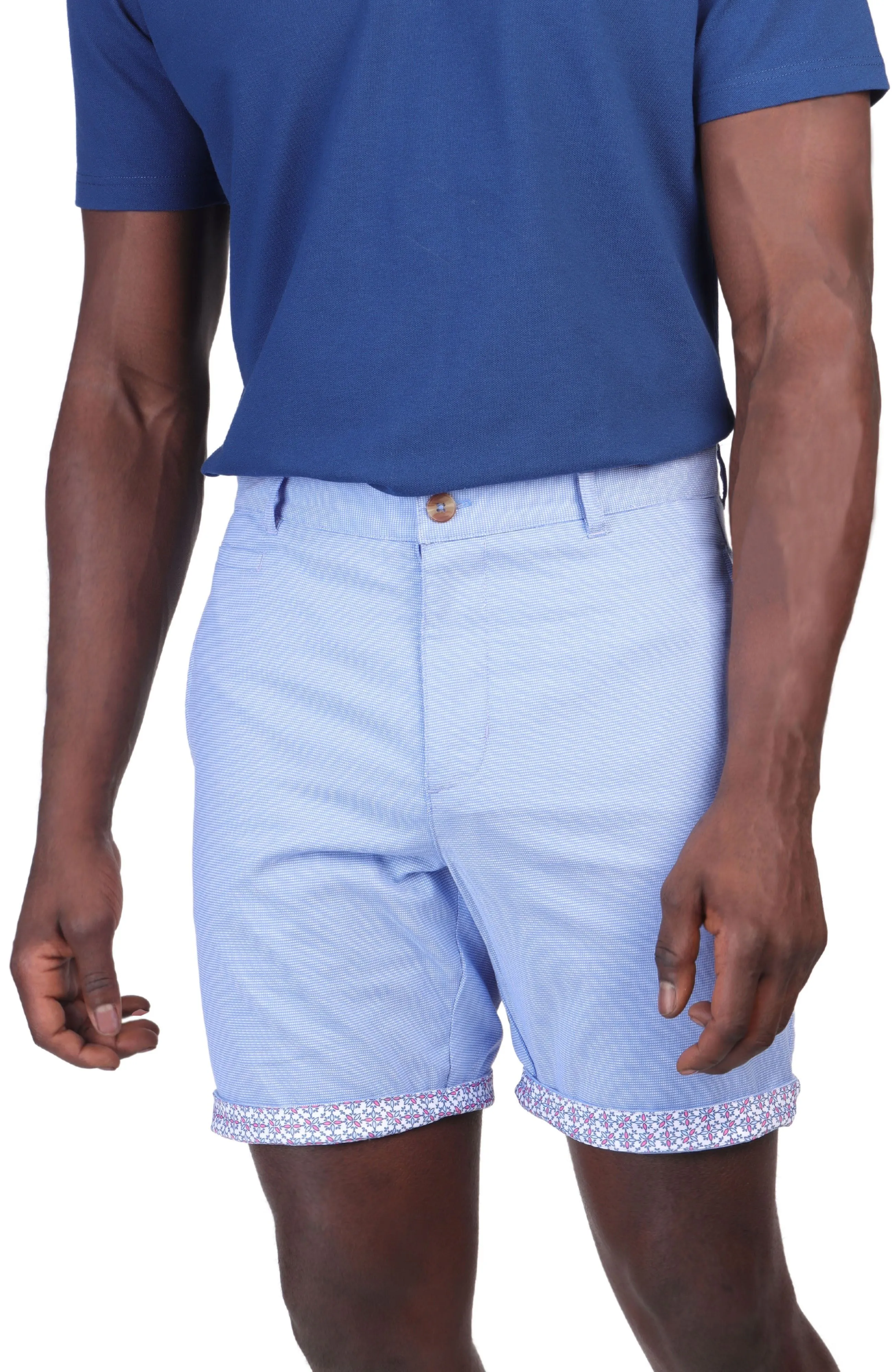 Contrast Trim Textured Dobby Shorts