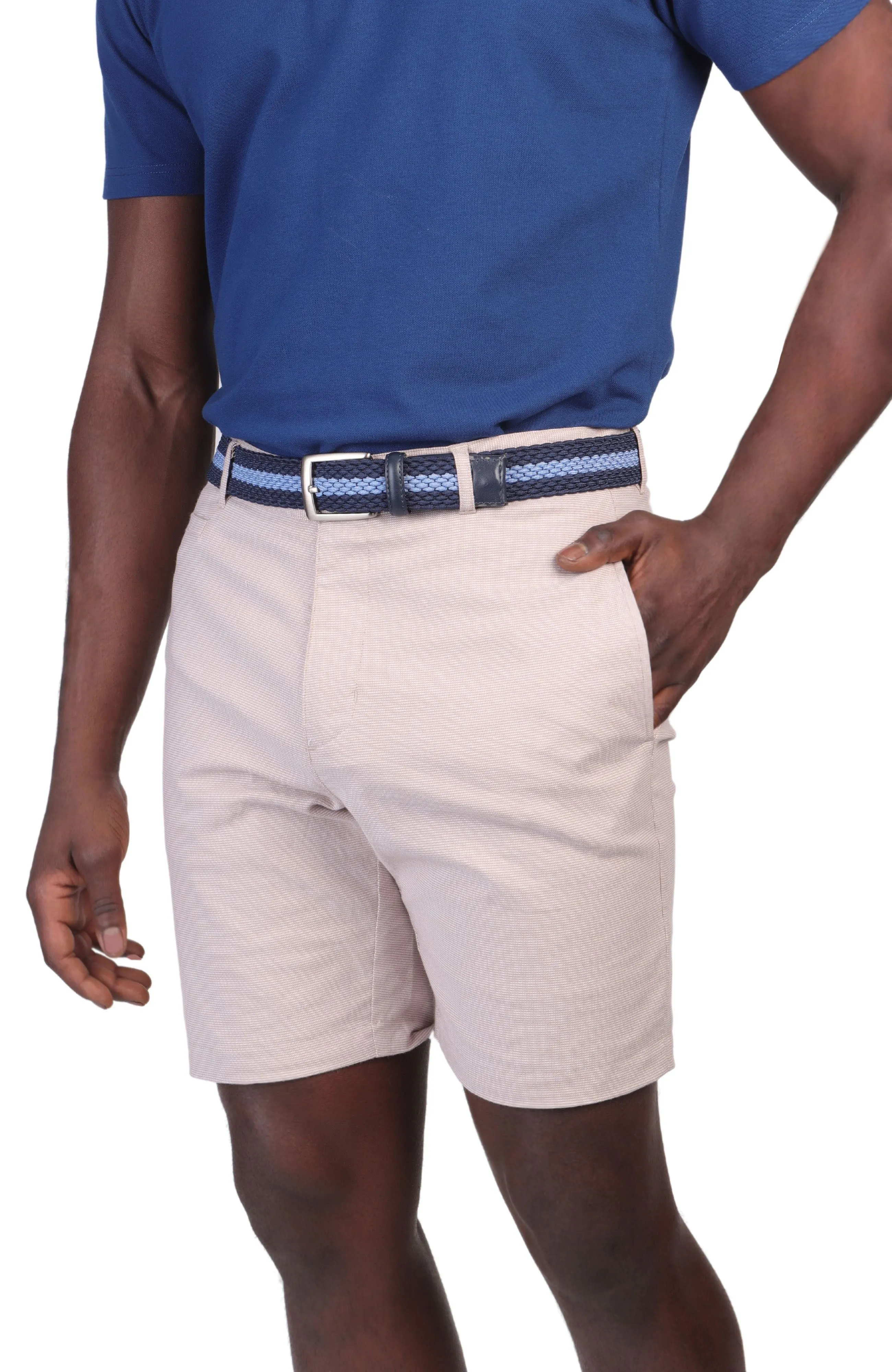 Contrast Trim Textured Dobby Shorts