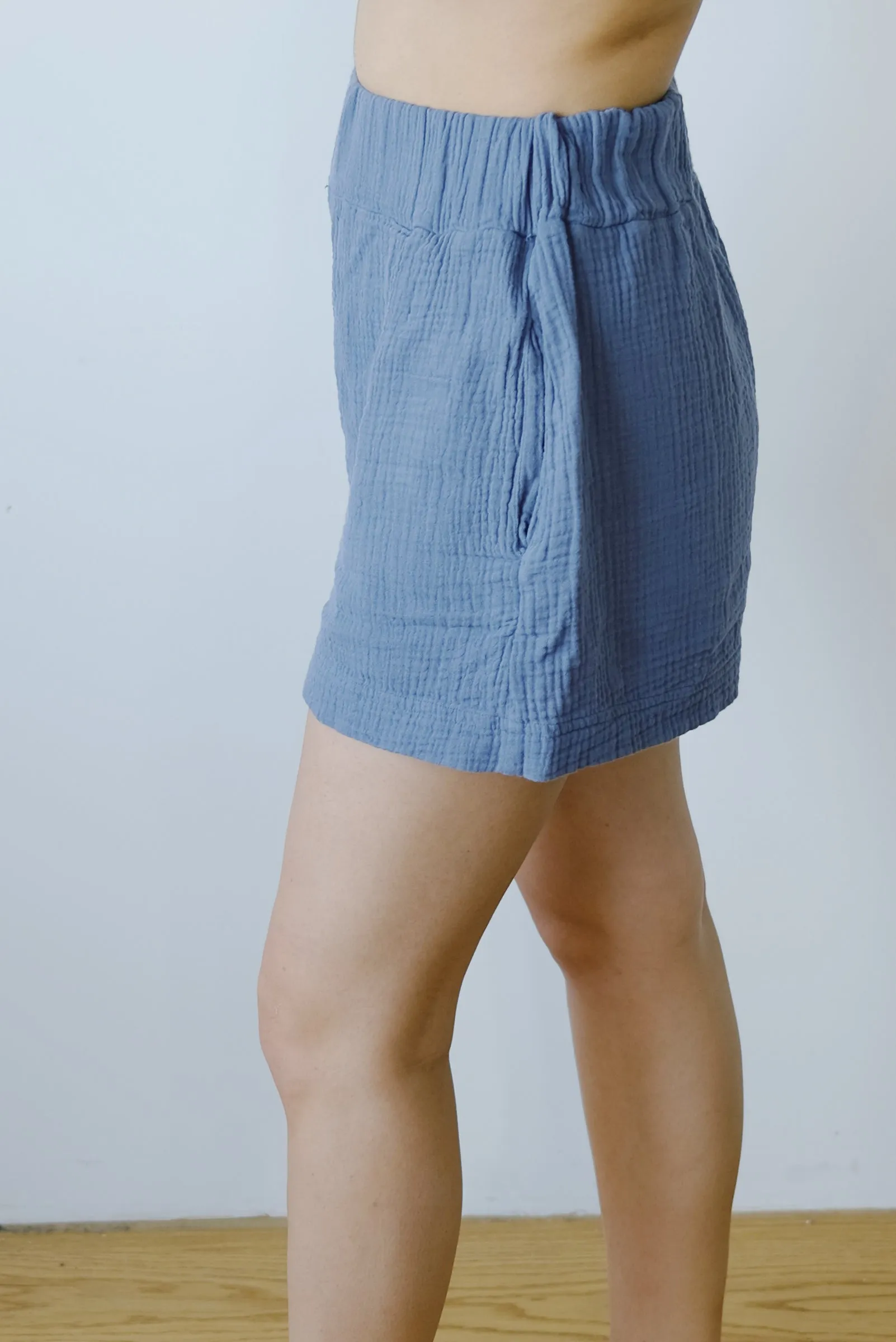 cotton shorts - gilma - pewter