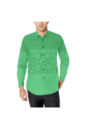 Effervescent Green Men's All Over Print Casual Dress Shirt