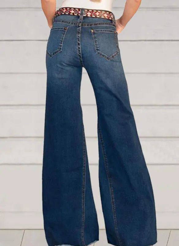 Flared Slim Wide-Leg Jeans