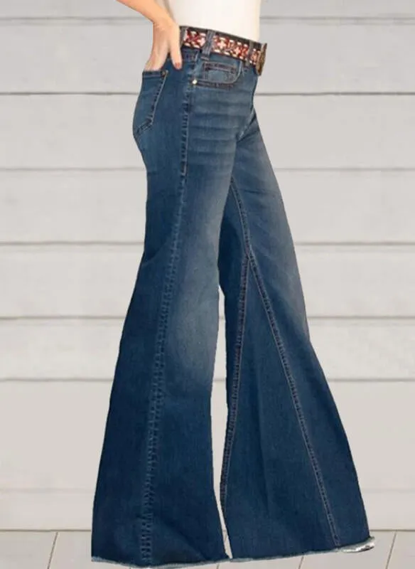 Flared Slim Wide-Leg Jeans