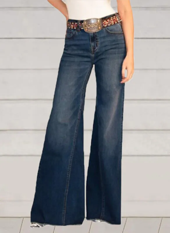 Flared Slim Wide-Leg Jeans