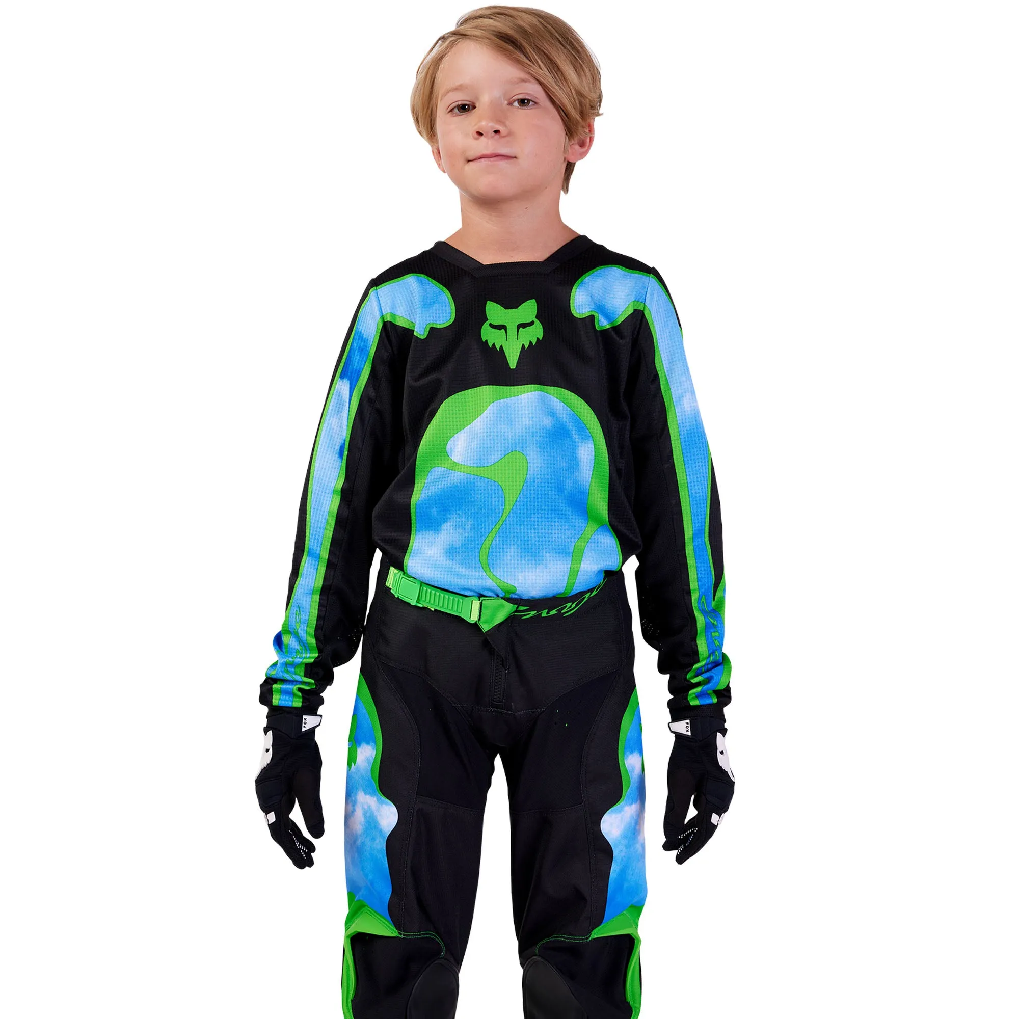 Fox Racing Youth 180 Atlas Offroad Jersey Black/Green Blue