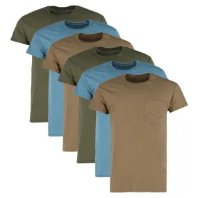 Fruit of the Loom Men's Short Sleeve Pocket T-Shirt Assorted (6 Pack)