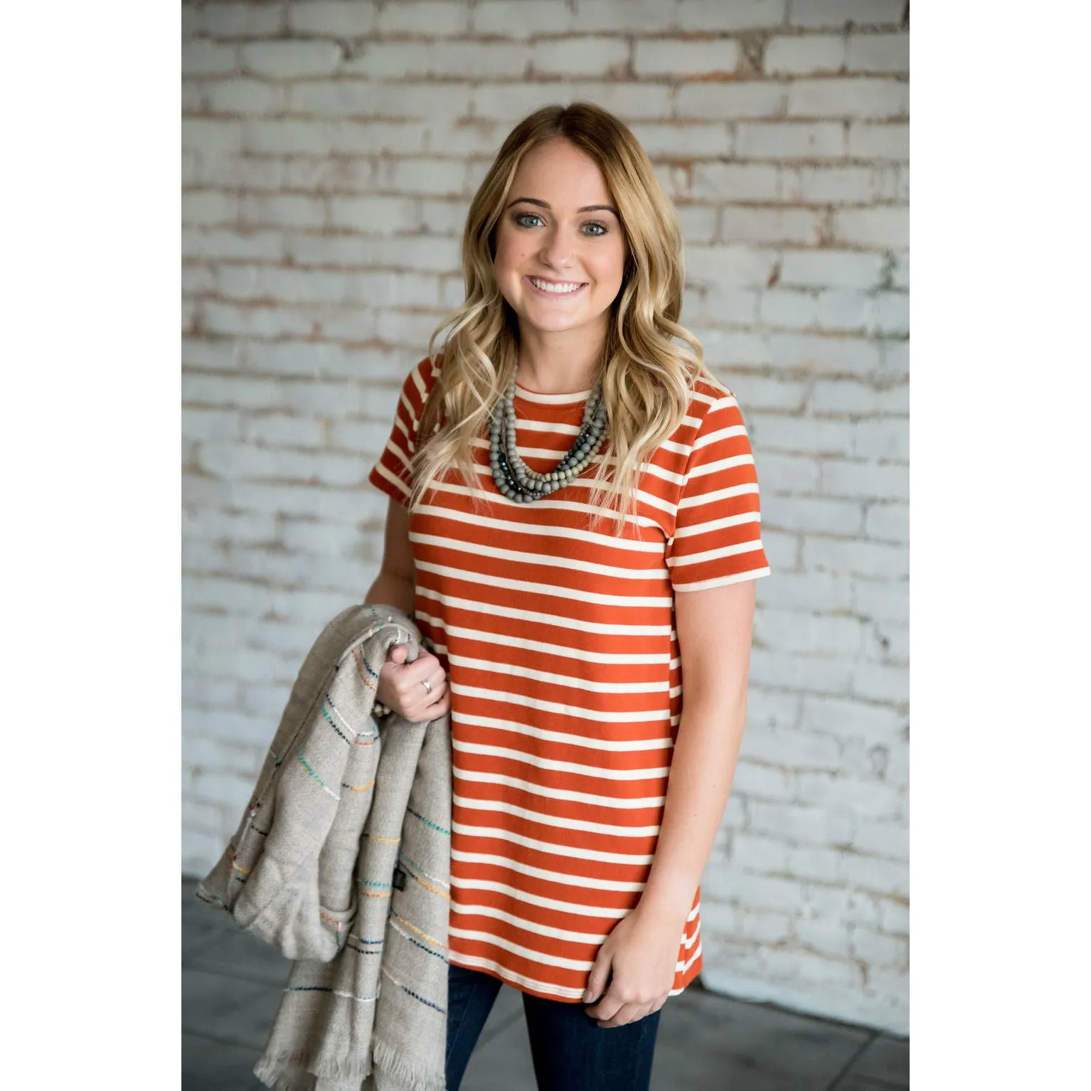 Heavy Striped Short Sleeve Tee