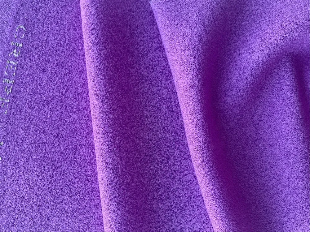 High-End Electrified Orchid Selvedged Wool Crepe (Made in Italy)