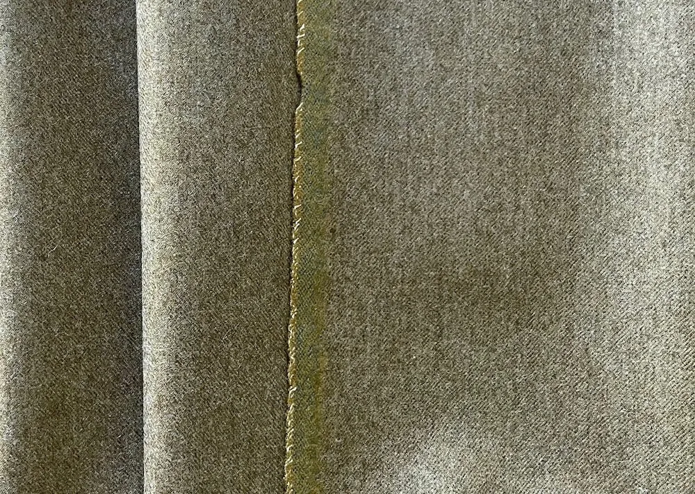 High-End Heathered Curried Sand Virgin Wool Flannel (Made in Italy)