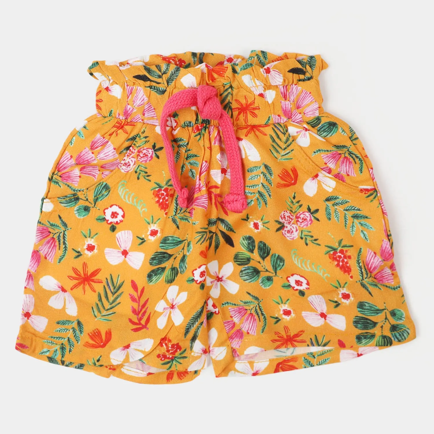 Infant Girls Cotton Short Flowers - Citrus