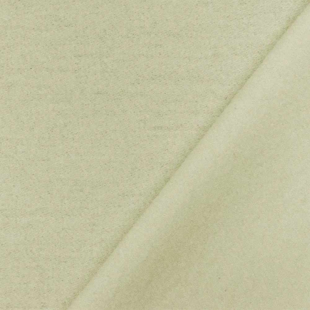 Ivory Solid Wool Poly Double Brushed Jacketing Knit Fabric