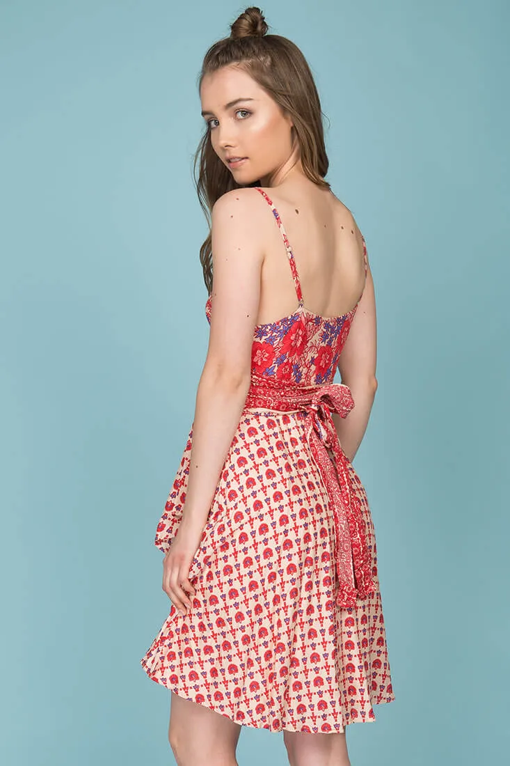 Lailah Floral Day Dress Red