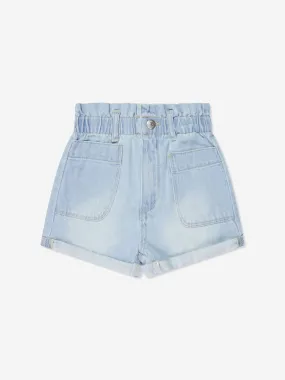 Levi's Wear Girls Paper Bag Pocket Shorts in Blue