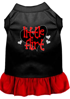 Little Flirt Screen Print Dog Dress Black With Red Xs