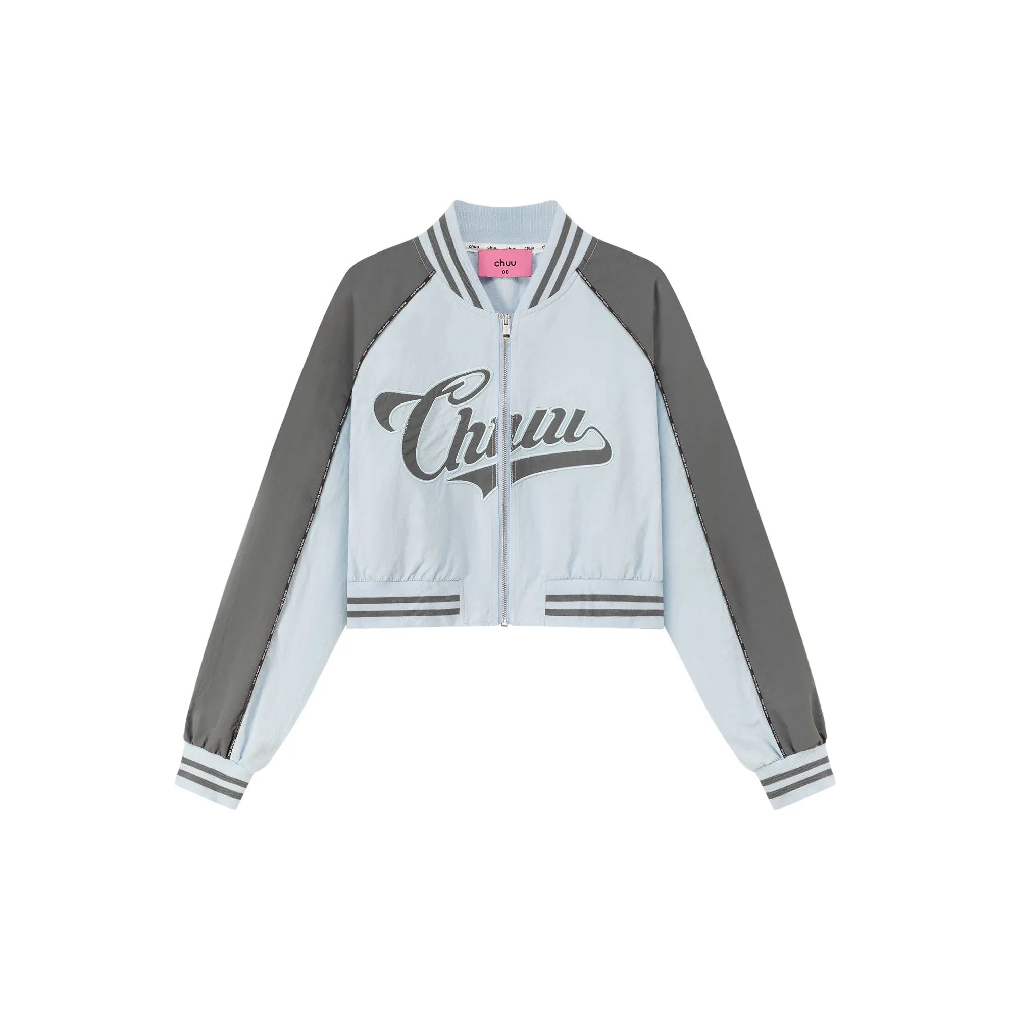 Logo Colored Zip-Up Varsity Jacket