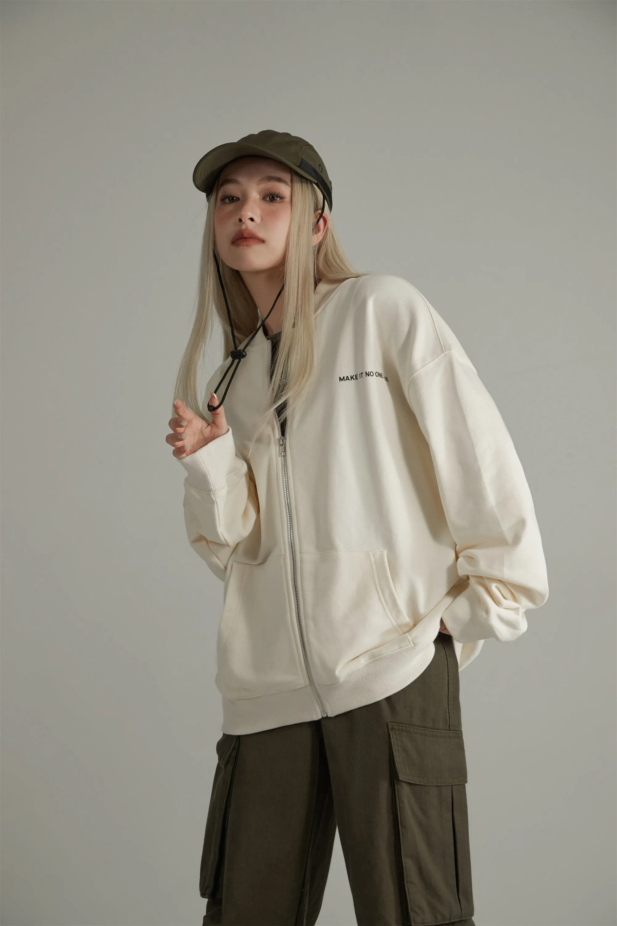 Loose Fit Club Stretch Zip Up Jacket