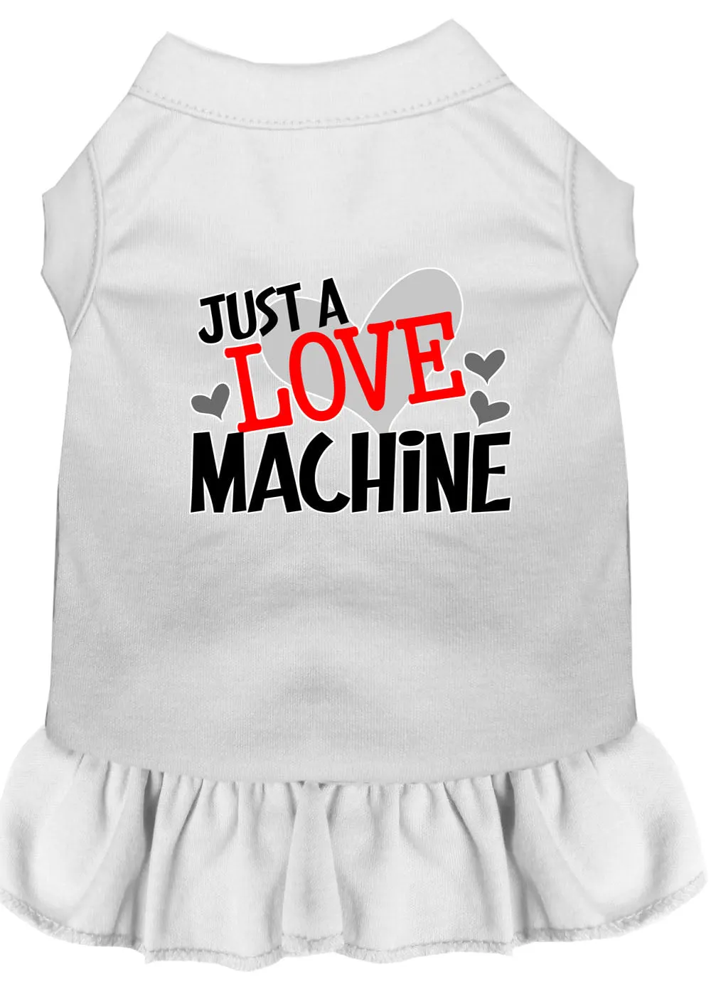 Love Machine Screen Print Dog Dress White Xxl