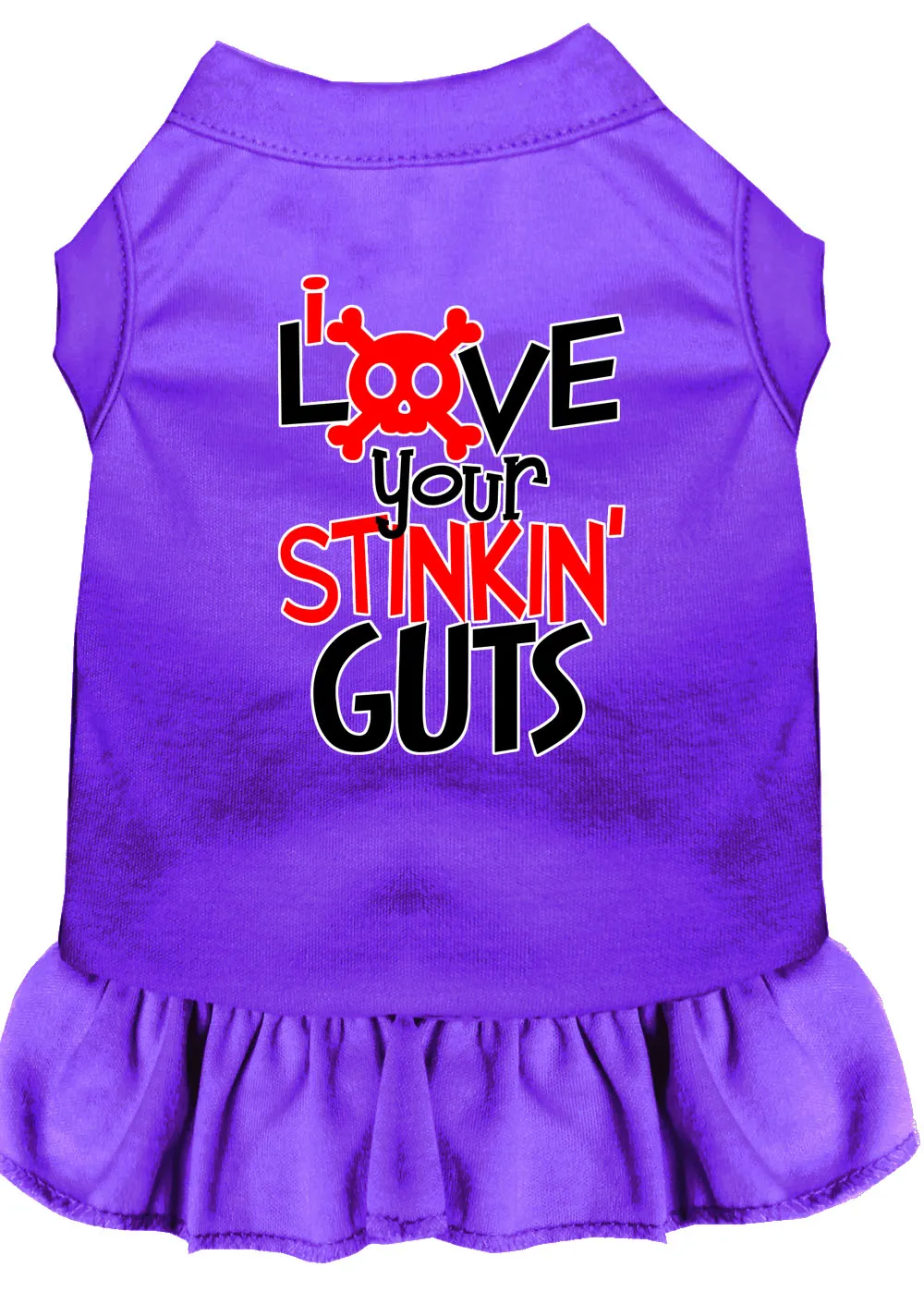 Love Your Stinkin Guts Screen Print Dog Dress Purple Xxl