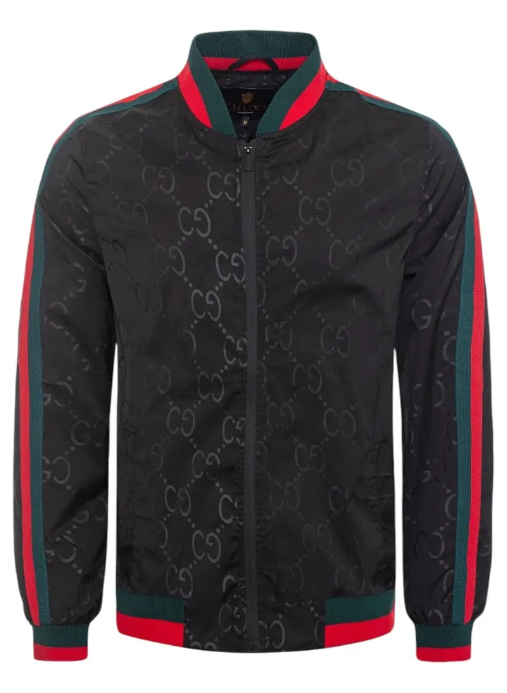 Men's Black Red Green Fashion Design Long Sleeve Full Zip-Up Jacket Style No: CJK-2424