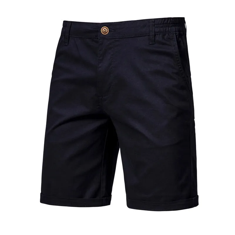 Mens Summer Solid Casual Elastic Waist Beach Shorts