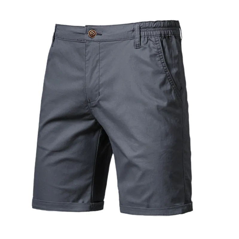 Mens Summer Solid Casual Elastic Waist Beach Shorts