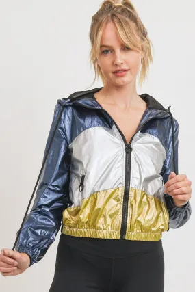 Metallic Color Block Jacket