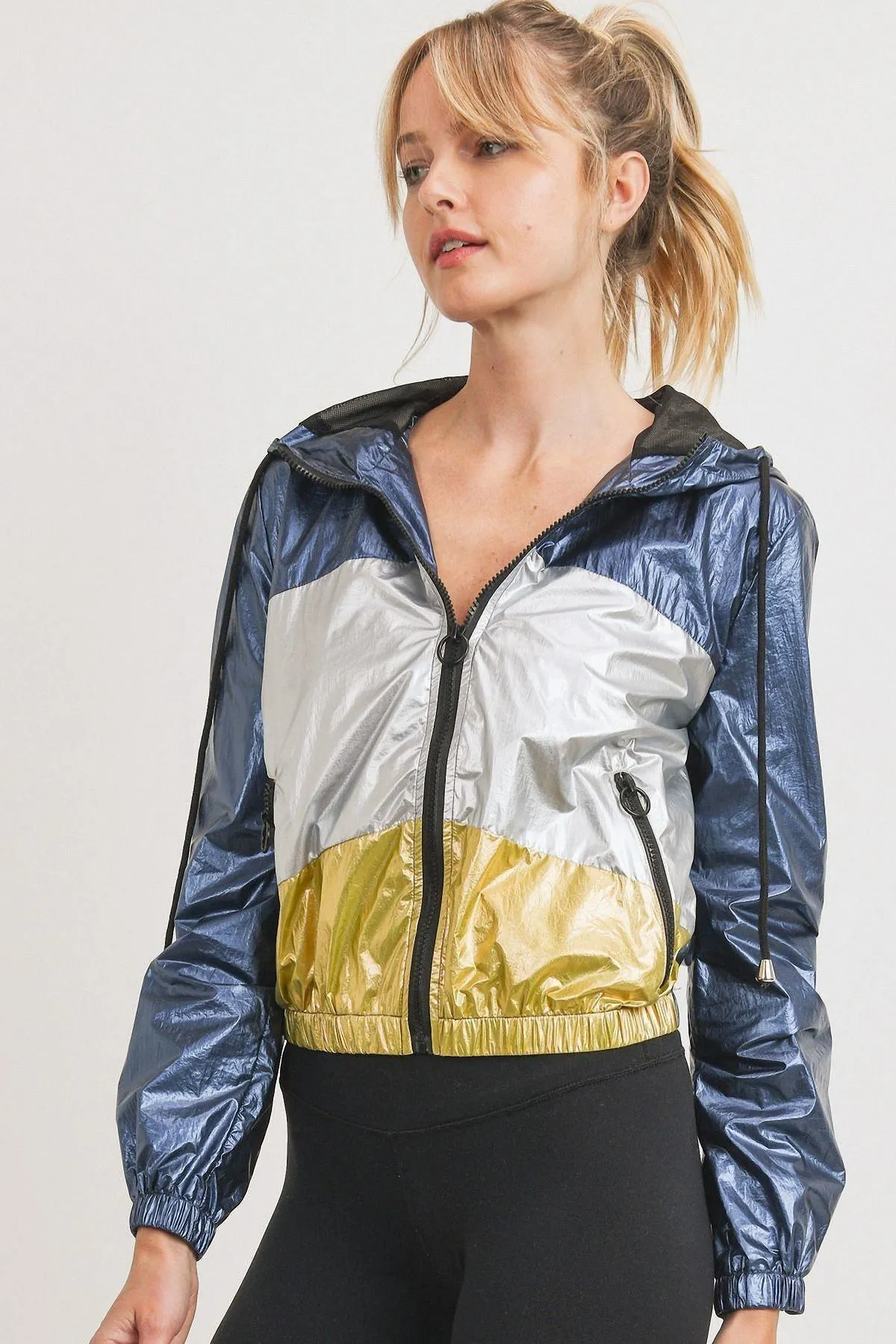 Metallic Color Block Jacket